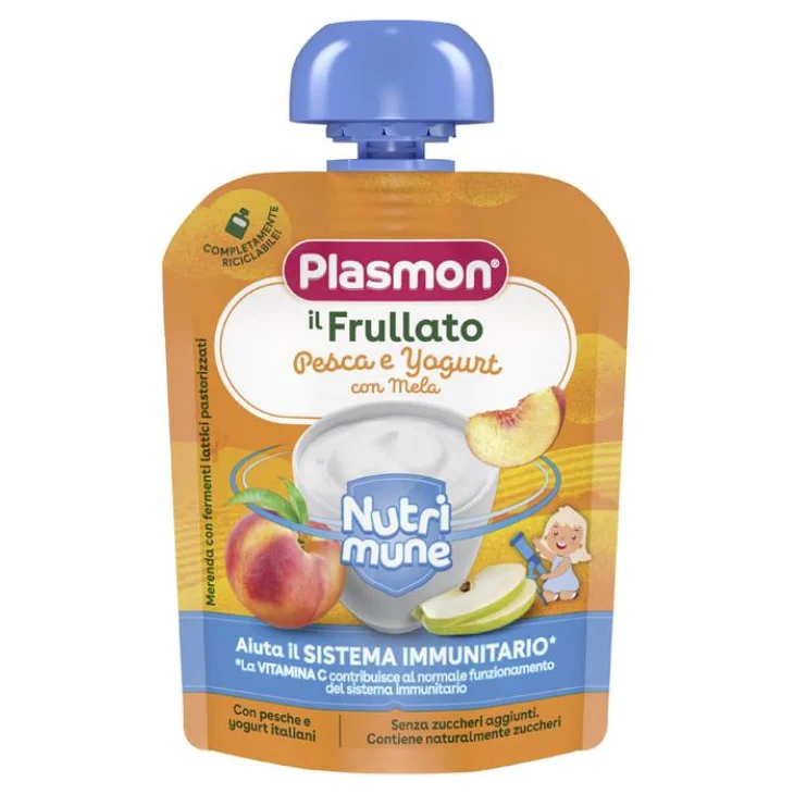 Plasmon Nutri-Mune Merenda Pesca e Yogurt con Mela 85 g Plasmon Nutri-Mune Merenda Pesca e Yogurt con Mela 85 g