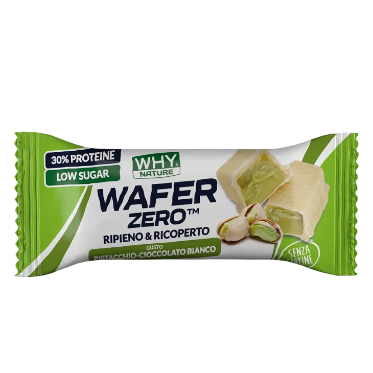 WHYnature Wafer Zero Pistacchio Cioccolato Bianco Biscotto Proteico 35 g