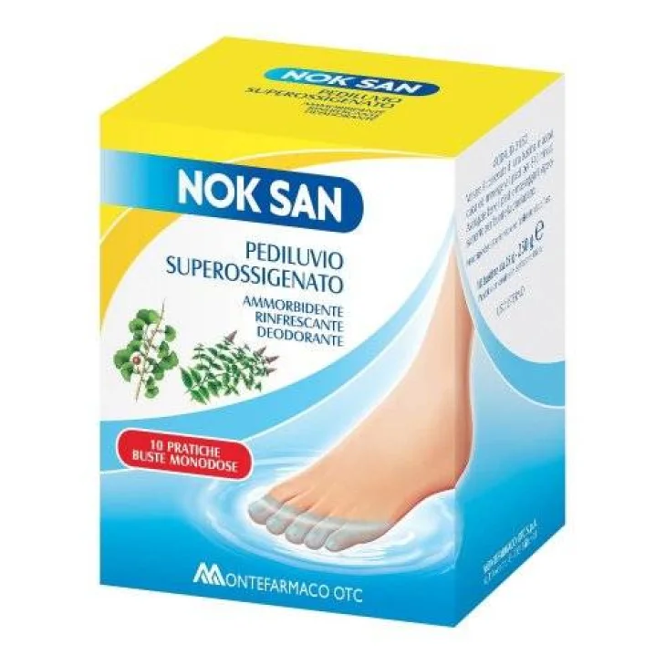 Montefarmaco NOK SAN Pediluvio superossigenato contro calli 10 bustine Montefarmaco NOK SAN Pediluvio superossigenato contro calli 10 bustine