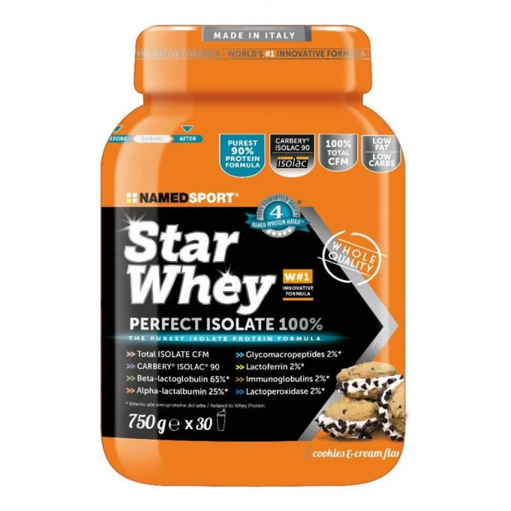 Named Sport Star Whey Cookies&Cream Integratore di Proteine per Sportivi 750 g Named Sport Star Whey Cookies&Cream Integratore di Proteine per Sportivi 750 g