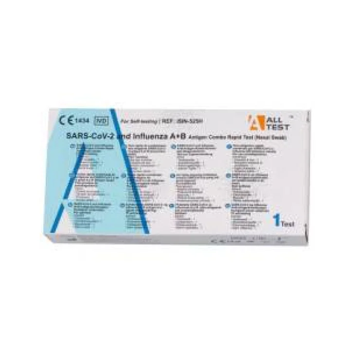 Test Antigenico Rapido Combinato per SARS-CoV-2 e Influenza Atest covid/B 1 pezzo Test Antigenico Rapido Combinato per SARS-CoV-2 e Influenza Atest covid/B 1 pezzo