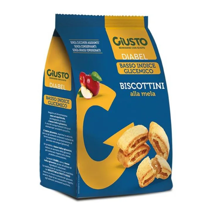 Giusto Diabel Biscottini alla Mela Senza Zuccheri Aggiunti 250 g Giusto Diabel Biscottini alla Mela Senza Zuccheri Aggiunti 250 g