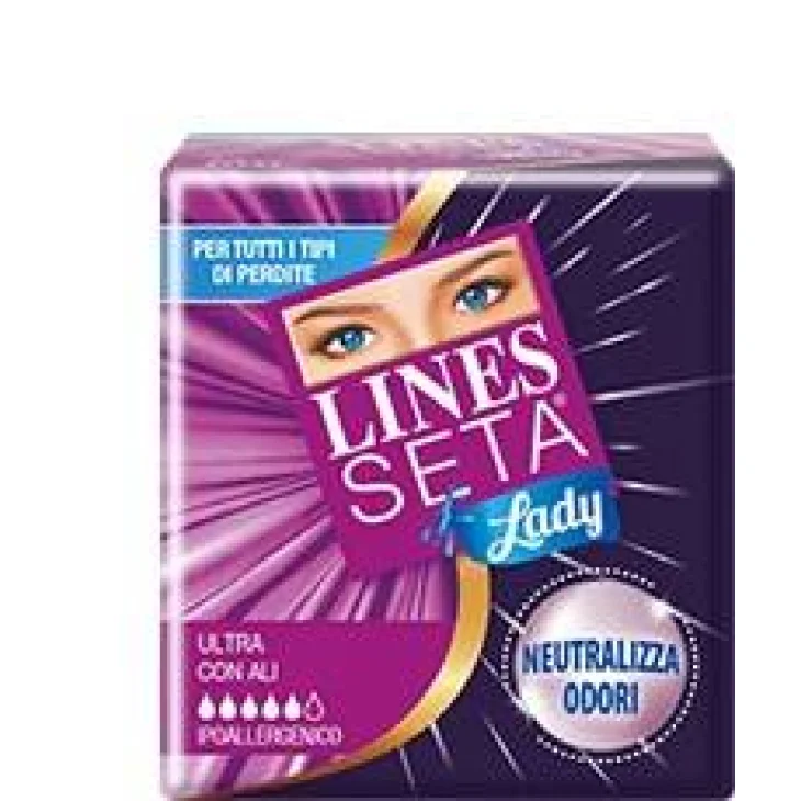 Lines Seta Ultra Lady Assorbente con ali 14 pezzi