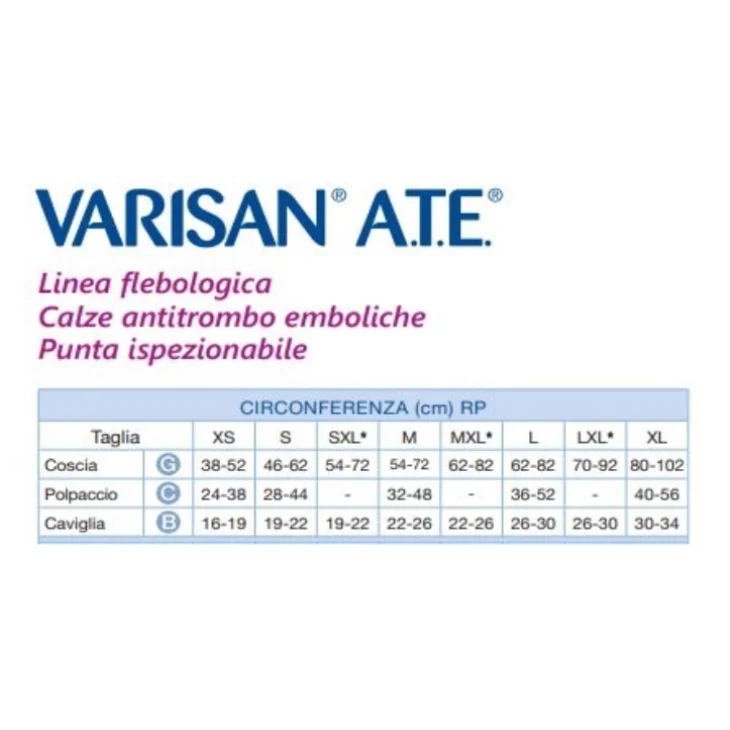 Varisan A.T.E 18 mmHg Monocollant Ambidestro AGT P I  Calza Antitrombo Cotone Bianco 1pezzo - Taglia: M