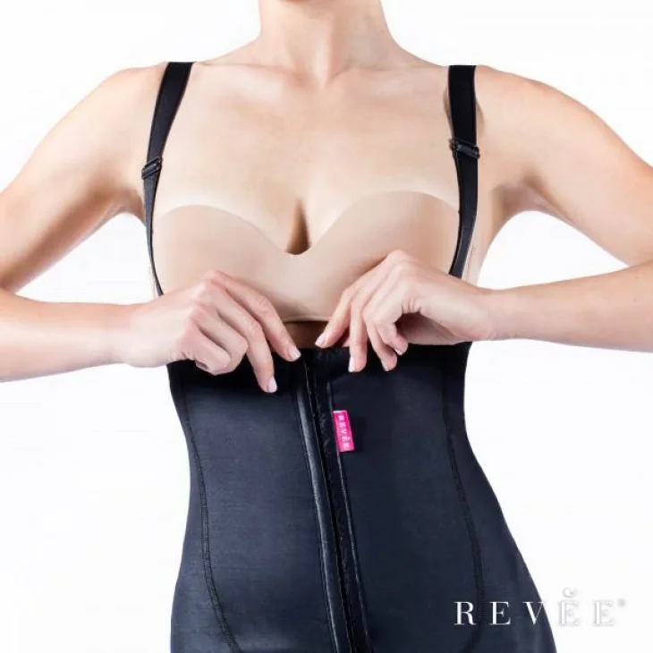 Rev&egrave;e Lipo Guaina Donna Sotto Seno per post Lipofilling Glutei Nera - Taglia: S