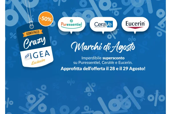 Crazy Igea Agosto: 3 marchi al 50%