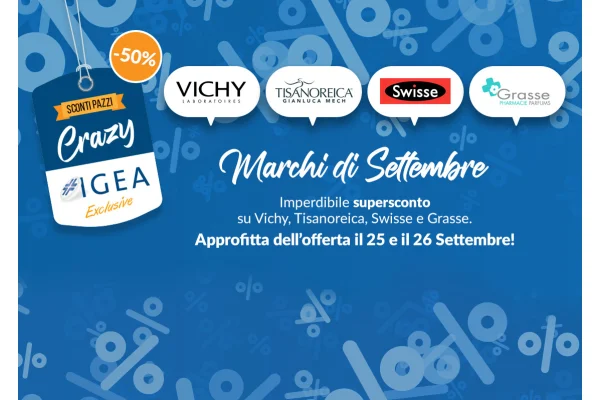 Crazy Igea Settembre: 4 marchi al 50%