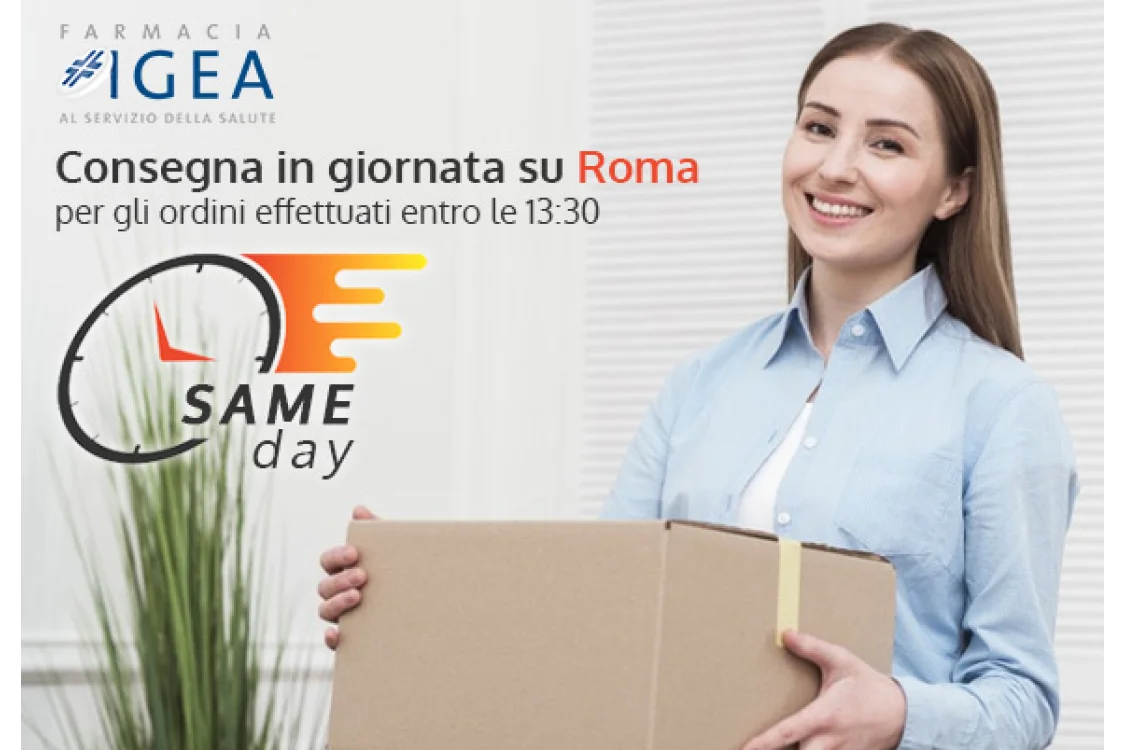 Novit&agrave; in Farmacia Igea. Same Day: consegne in giornata su Roma